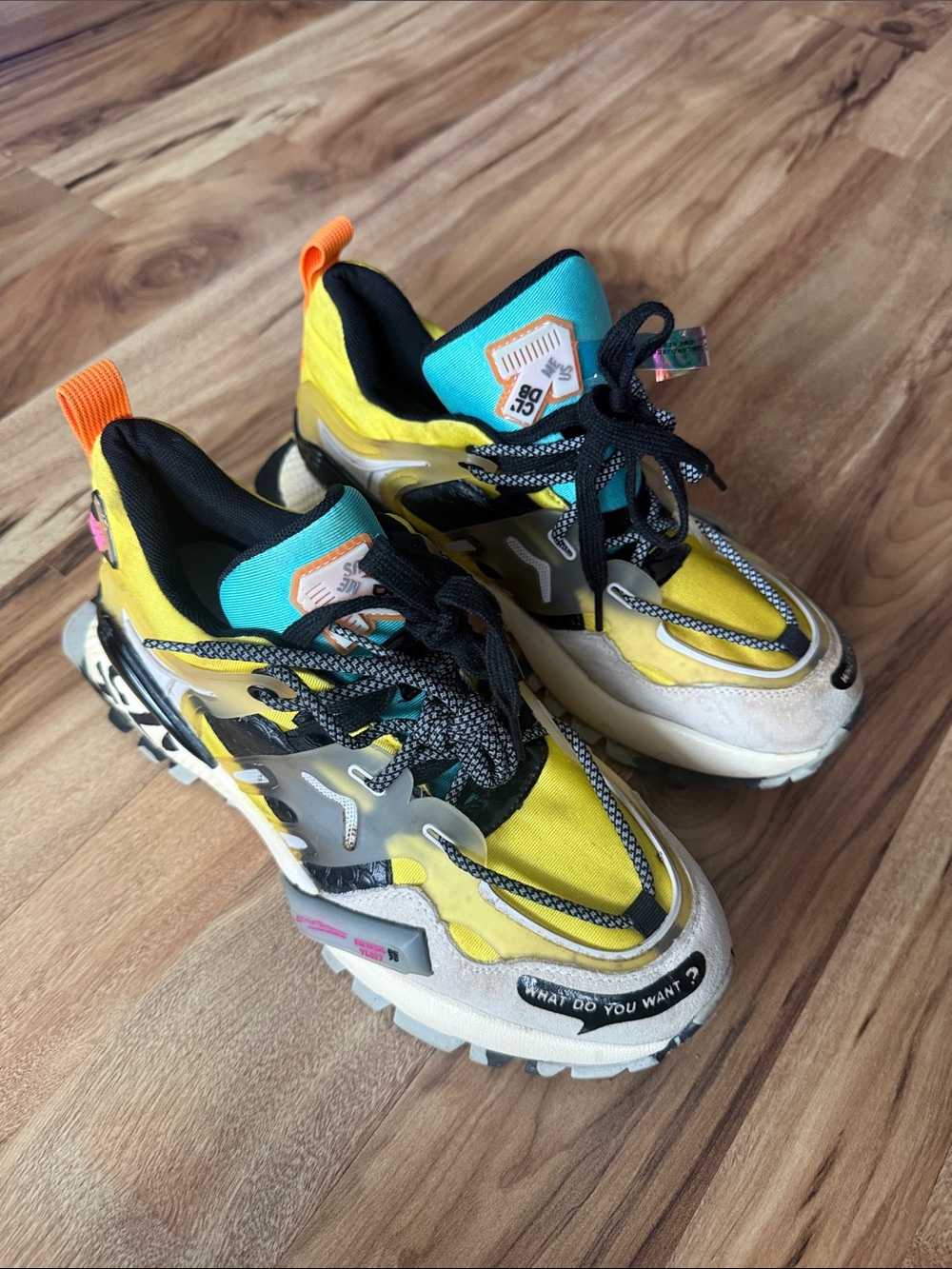 Chunky Yellow Multi-Color Sport Sneakers